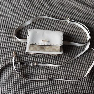 Coach White and Brown Crossbody Bag